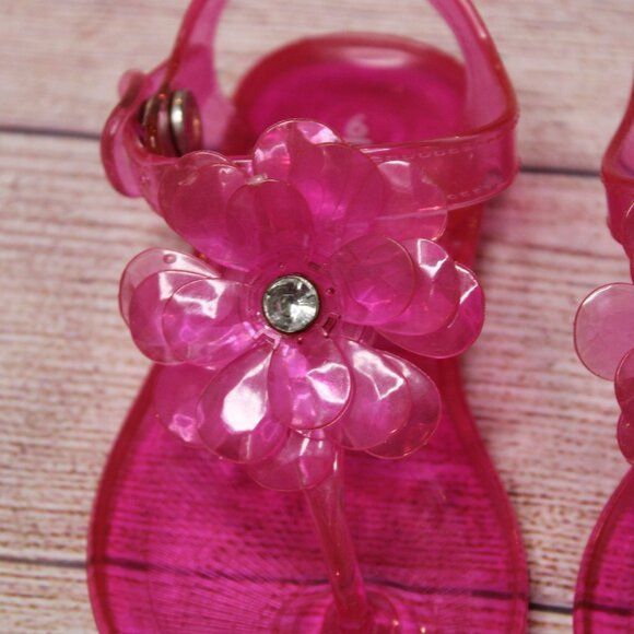 Carter's Pink Jelly Sandals with Flower and gem - Picture 2 of 7